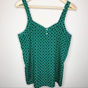 BANANA REPUBLIC FACTORY Blue Green Graphic Tank SM